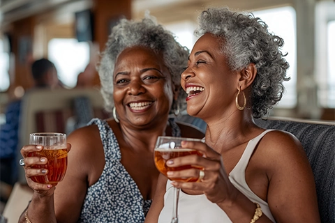 Women laughing together