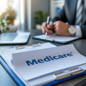 Medicare logo on paper